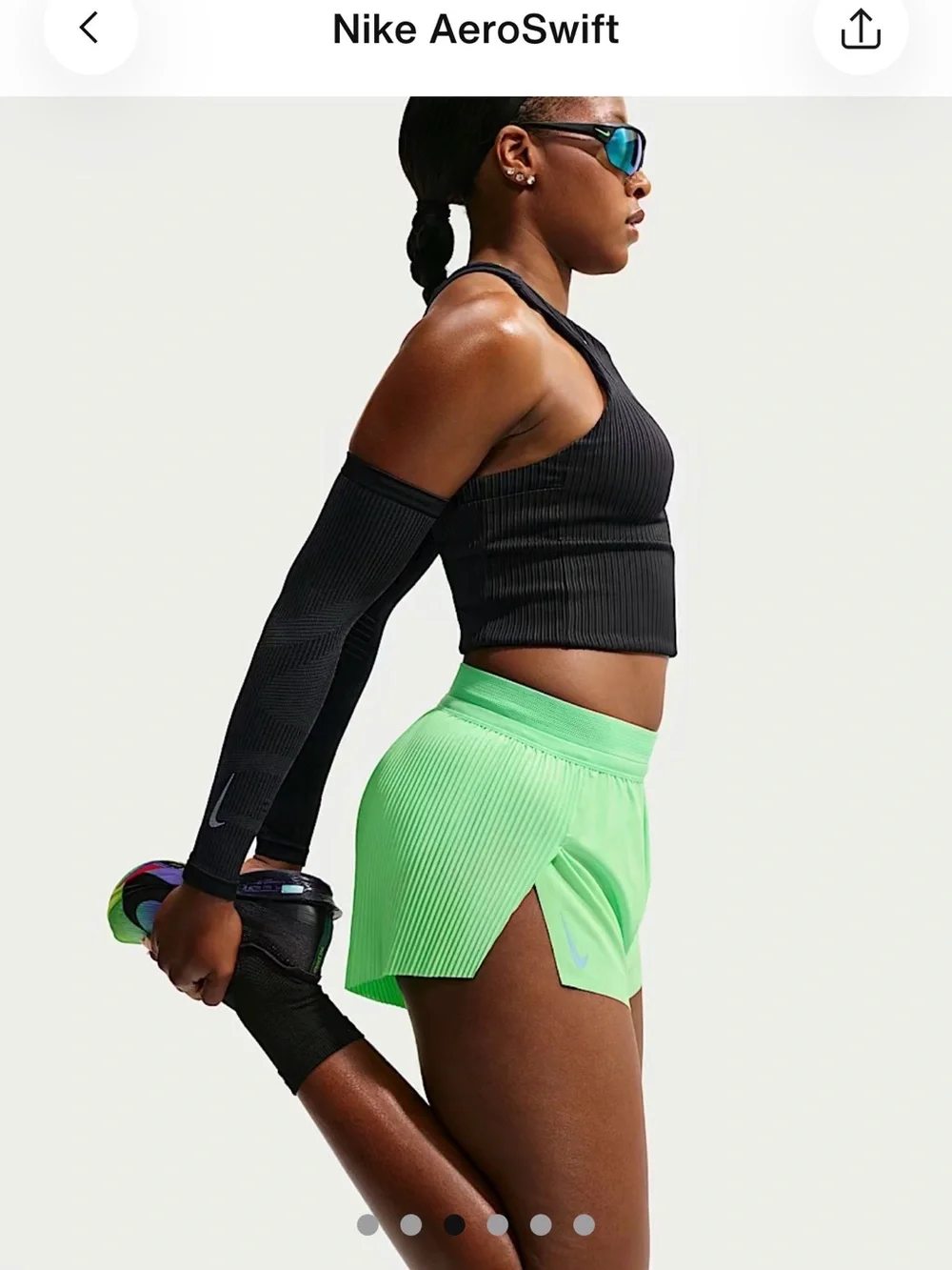 Nike Women’s Neon Green Running Shorts - AeroSwift